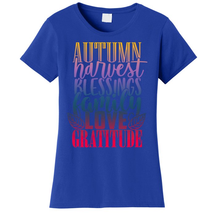 Autumn Harvest Blessing Family Love Gratitude Thankgiving Meaningful Gift Women's T-Shirt