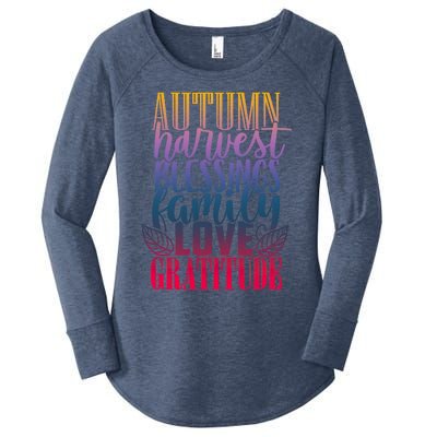 Autumn Harvest Blessing Family Love Gratitude Thankgiving Meaningful Gift Women's Perfect Tri Tunic Long Sleeve Shirt