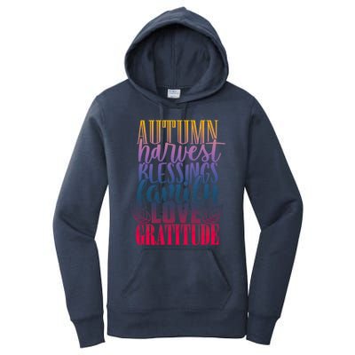 Autumn Harvest Blessing Family Love Gratitude Thankgiving Meaningful Gift Women's Pullover Hoodie