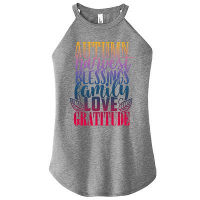 Autumn Harvest Blessing Family Love Gratitude Thankgiving Meaningful Gift Women’s Perfect Tri Rocker Tank