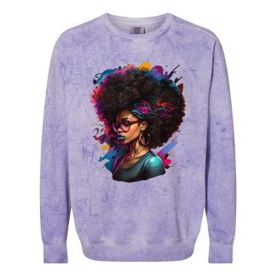 Afro Hair Beauty Fashion Funny History Month Colorblast Crewneck Sweatshirt