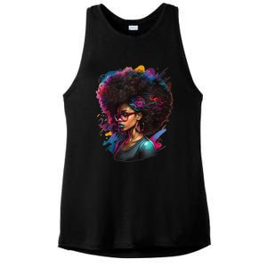 Afro Hair Beauty Fashion Funny History Month Ladies PosiCharge Tri-Blend Wicking Tank