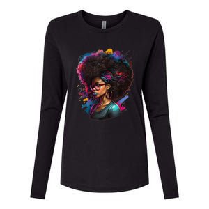 Afro Hair Beauty Fashion Funny History Month Womens Cotton Relaxed Long Sleeve T-Shirt