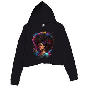 Afro Hair Beauty Fashion Funny History Month Crop Fleece Hoodie