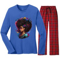 Afro Hair Beauty Fashion Funny History Month Women's Long Sleeve Flannel Pajama Set 