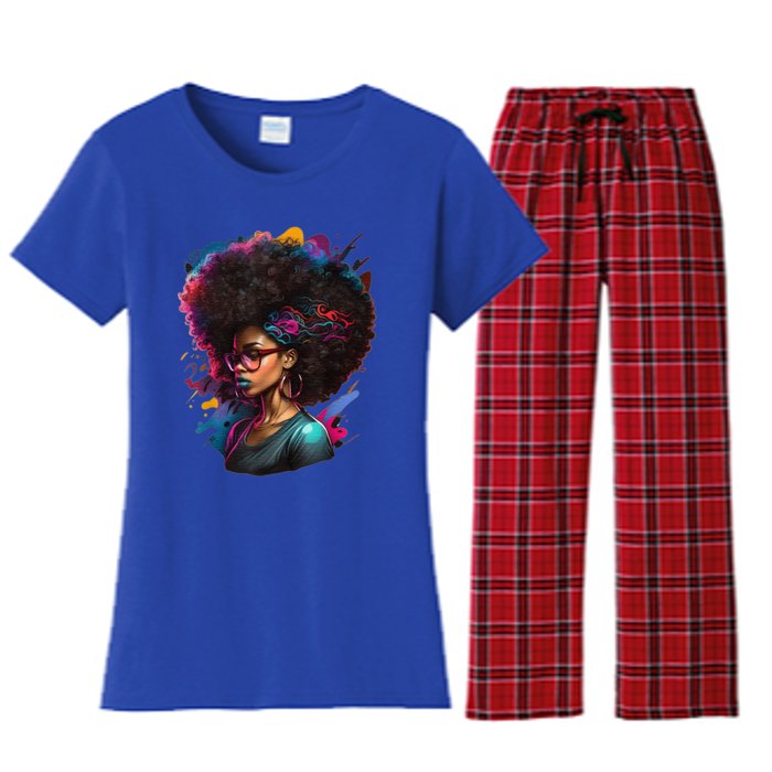 Afro Hair Beauty Fashion Funny History Month Women's Flannel Pajama Set