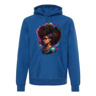 Afro Hair Beauty Fashion Funny History Month Premium Hoodie