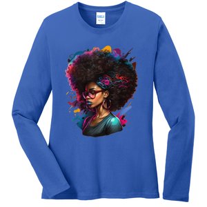 Afro Hair Beauty Fashion Funny History Month Ladies Long Sleeve Shirt