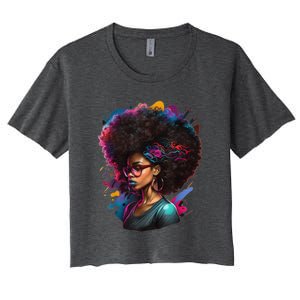 Afro Hair Beauty Fashion Funny History Month Women's Crop Top Tee