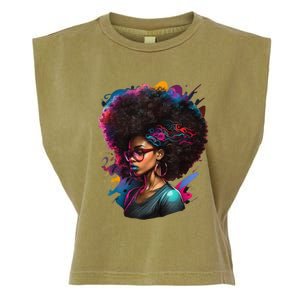 Afro Hair Beauty Fashion Funny History Month Garment-Dyed Women's Muscle Tee