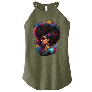 Afro Hair Beauty Fashion Funny History Month Women's Perfect Tri Rocker Tank