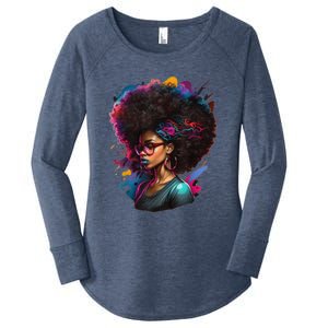 Afro Hair Beauty Fashion Funny History Month Women's Perfect Tri Tunic Long Sleeve Shirt