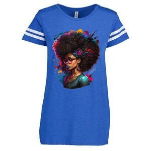 Afro Hair Beauty Fashion Funny History Month Enza Ladies Jersey Football T-Shirt