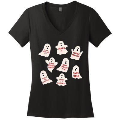 Aba Halloween Behavior Fall Applied Behavior Analysis Women's V-Neck T-Shirt