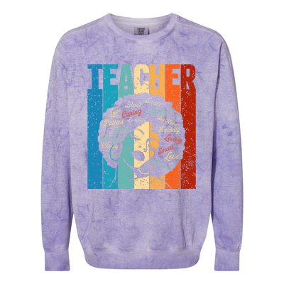 Afro Hair Black History Smart African American Teacher Gift Colorblast Crewneck Sweatshirt