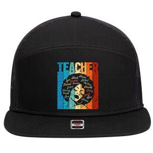 Afro Hair Black History Smart African American Teacher Gift 7 Panel Mesh Trucker Snapback Hat