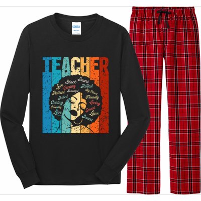 Afro Hair Black History Smart African American Teacher Gift Long Sleeve Pajama Set