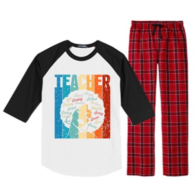 Afro Hair Black History Smart African American Teacher Gift Raglan Sleeve Pajama Set