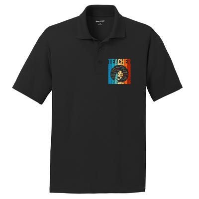 Afro Hair Black History Smart African American Teacher Gift PosiCharge RacerMesh Polo