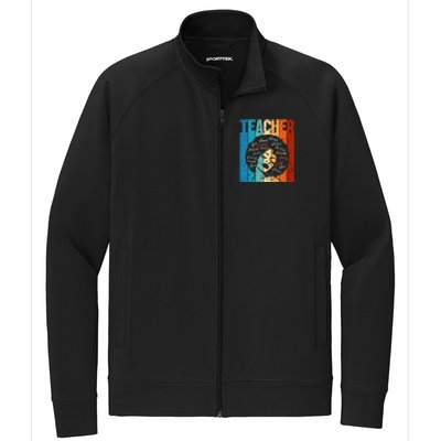 Afro Hair Black History Smart African American Teacher Gift Stretch Full-Zip Cadet Jacket