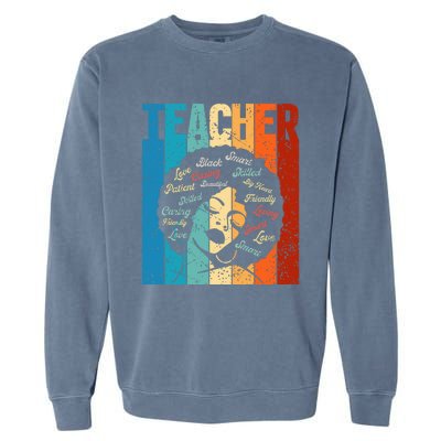 Afro Hair Black History Smart African American Teacher Gift Garment-Dyed Sweatshirt