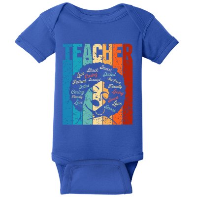 Afro Hair Black History Smart African American Teacher Gift Baby Bodysuit