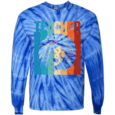 Afro Hair Black History Smart African American Teacher Gift Tie-Dye Long Sleeve Shirt