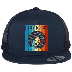 Afro Hair Black History Smart African American Teacher Gift Flat Bill Trucker Hat