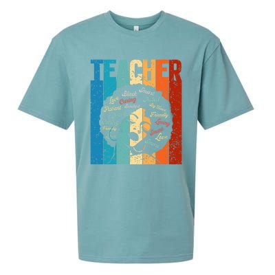 Afro Hair Black History Smart African American Teacher Gift Sueded Cloud Jersey T-Shirt