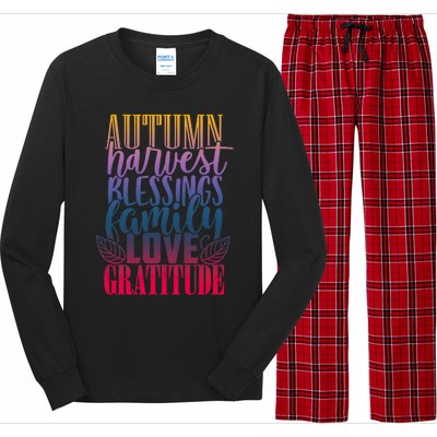 Autumn Harvest Blessing Family Love Gratitude Thankgiving Gift Long Sleeve Pajama Set