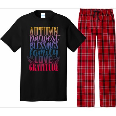 Autumn Harvest Blessing Family Love Gratitude Thankgiving Gift Pajama Set