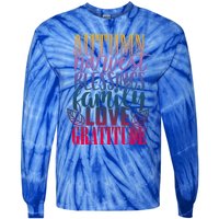 Autumn Harvest Blessing Family Love Gratitude Thankgiving Gift Tie-Dye Long Sleeve Shirt