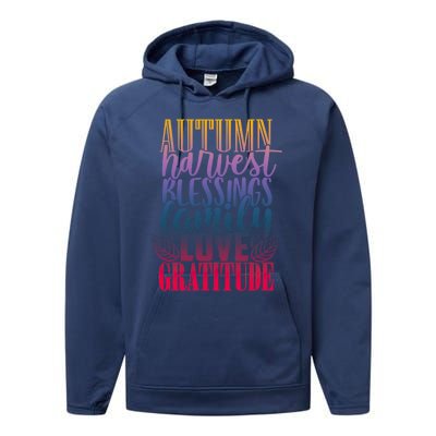 Autumn Harvest Blessing Family Love Gratitude Thankgiving Gift Performance Fleece Hoodie