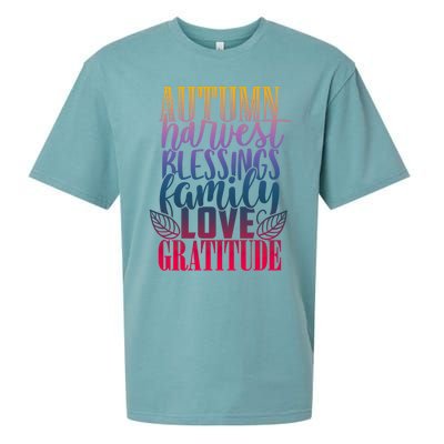 Autumn Harvest Blessing Family Love Gratitude Thankgiving Gift Sueded Cloud Jersey T-Shirt