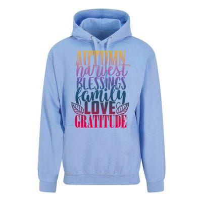 Autumn Harvest Blessing Family Love Gratitude Thankgiving Gift Unisex Surf Hoodie