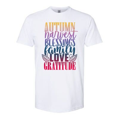 Autumn Harvest Blessing Family Love Gratitude Thankgiving Gift Softstyle® CVC T-Shirt