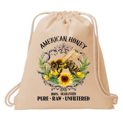 American Honey Bee Funny Beekeeping Gift For Beekeeper Drawstring Bag
