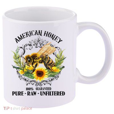 American Honey Bee Funny Beekeeping Gift For Beekeeper 11oz C Handle Ceramic Mug