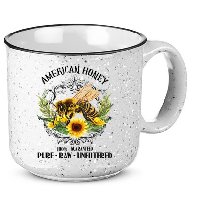 American Honey Bee Funny Beekeeping Gift For Beekeeper 15oz Campfire Ceramic Mug