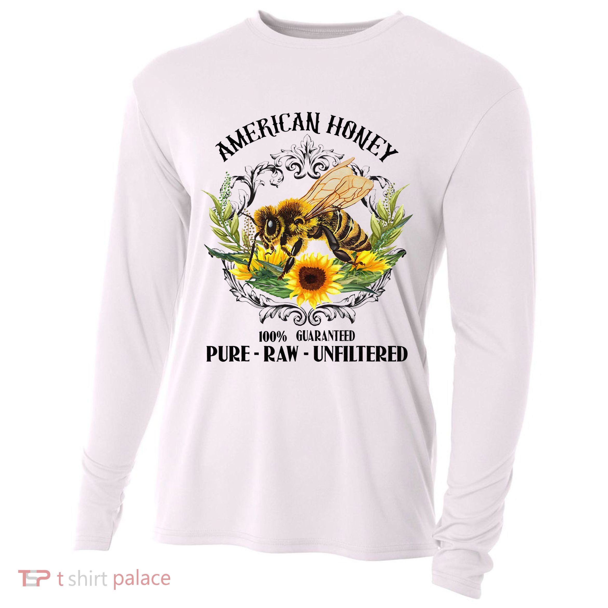 American Honey Bee Funny Beekeeping Gift For Beekeeper Cooling Performance Long Sleeve Crew