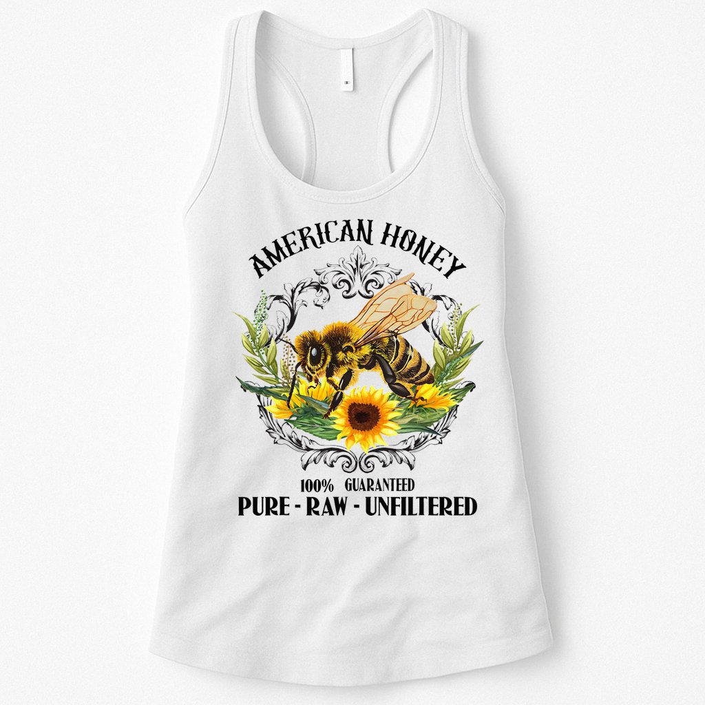 American Honey Bee Funny Beekeeping Gift For Beekeeper Womens Tank Top