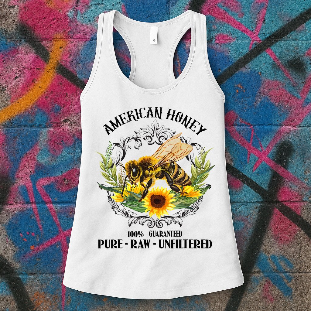 American Honey Bee Funny Beekeeping Gift For Beekeeper Womens Tank Top