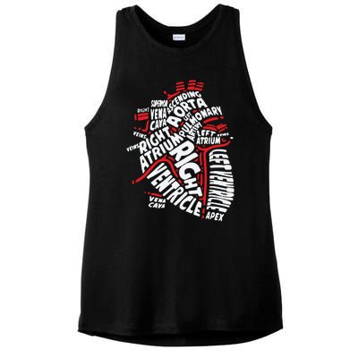 Anatomy Heart Cardiology Student Medical Professional Ladies PosiCharge Tri-Blend Wicking Tank