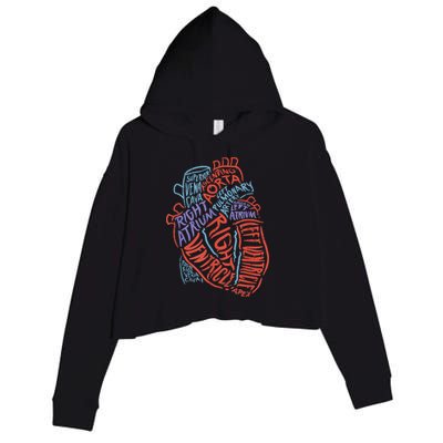 Anatomy Heart Cardiology Student Medical Professional Crop Fleece Hoodie