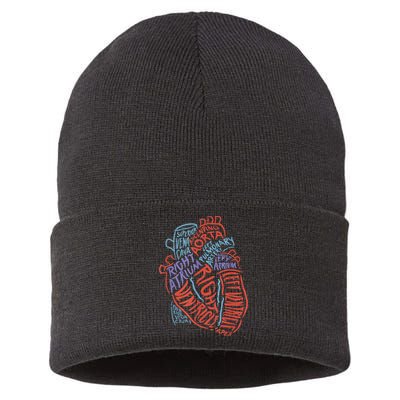 Anatomy Heart Cardiology Student Medical Professional Sustainable Knit Beanie