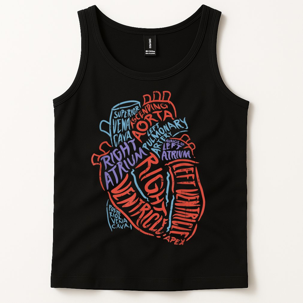Anatomy Heart Cardiology Student Medical Professional Tank Top