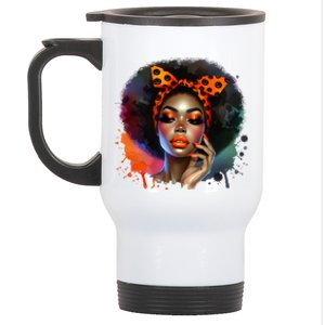 Afro Halloween Costume Frican Spooky Vibes Gift Stainless Steel Travel Mug