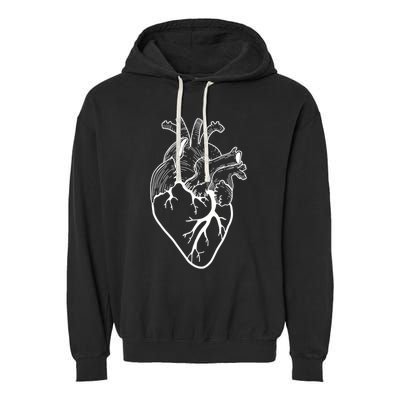 Anatomical Heart Cardiac Nurse Garment-Dyed Fleece Hoodie