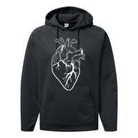 Anatomical Heart Cardiac Nurse Performance Fleece Hoodie