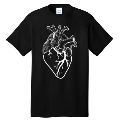 Anatomical Heart Cardiac Nurse Tall T-Shirt